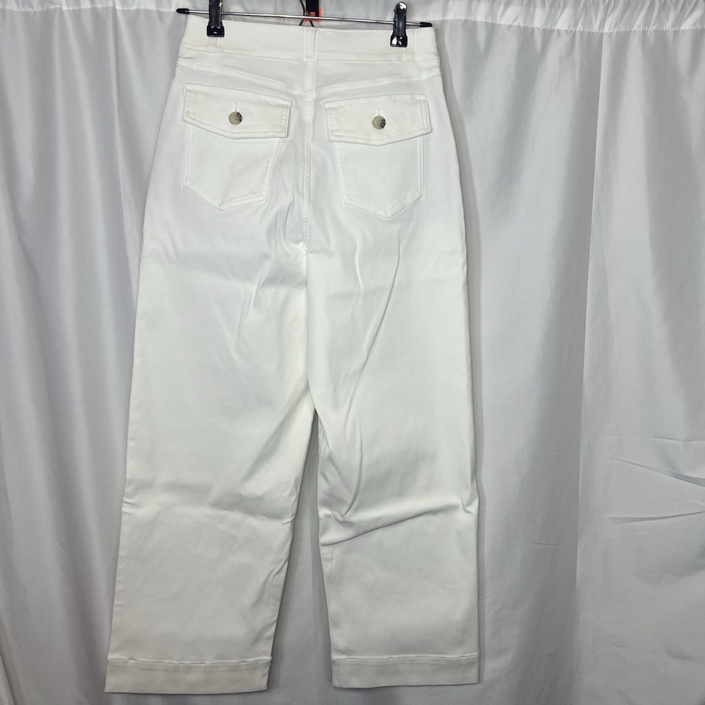 Spanx Women’s Stretch Twill Cropped Wide Leg Pants M Bright White Shapewear - Picture 5 of 10
